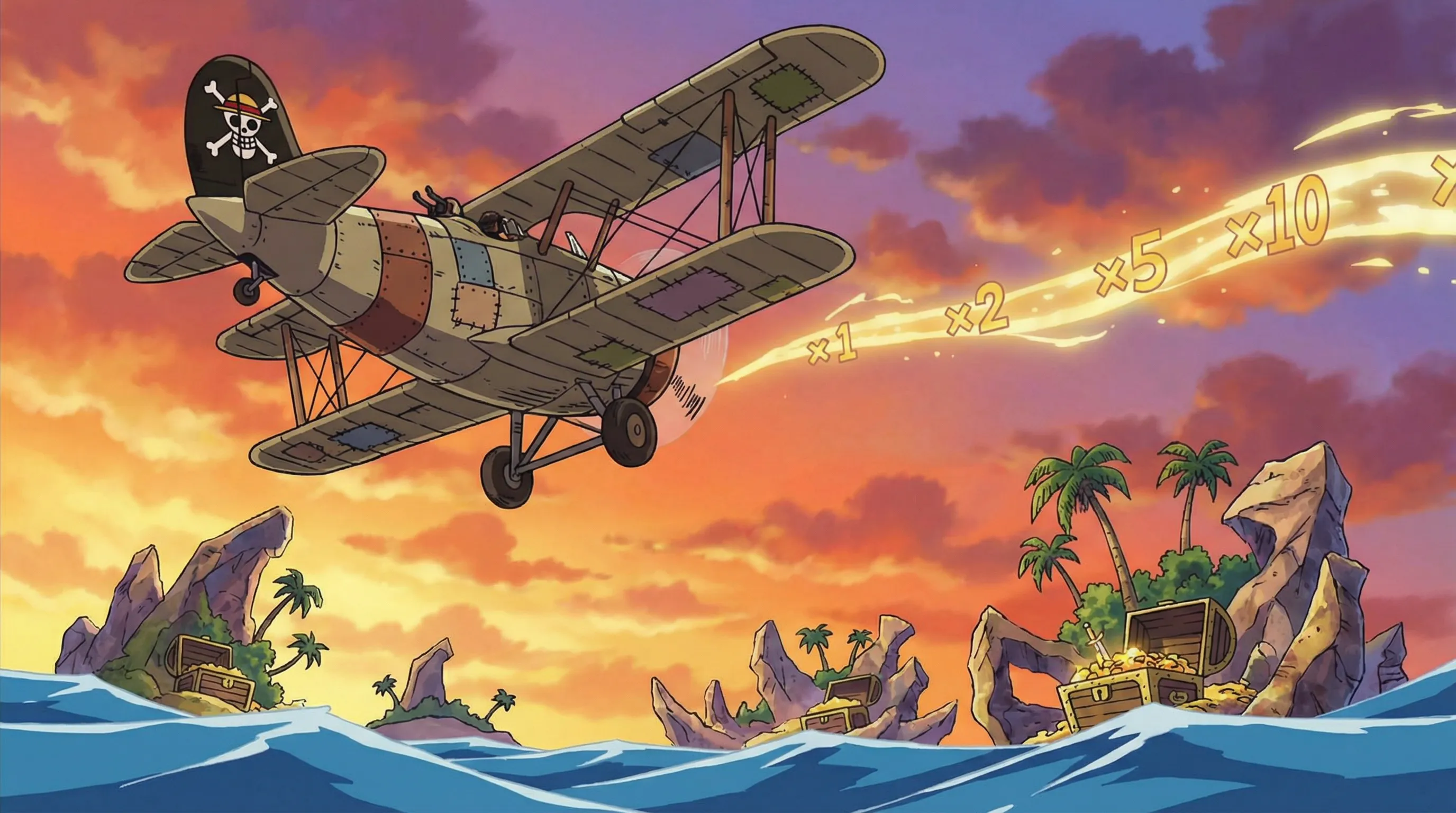 Aviator - Jogo crash com avião voando sobre ilhas do tesouro